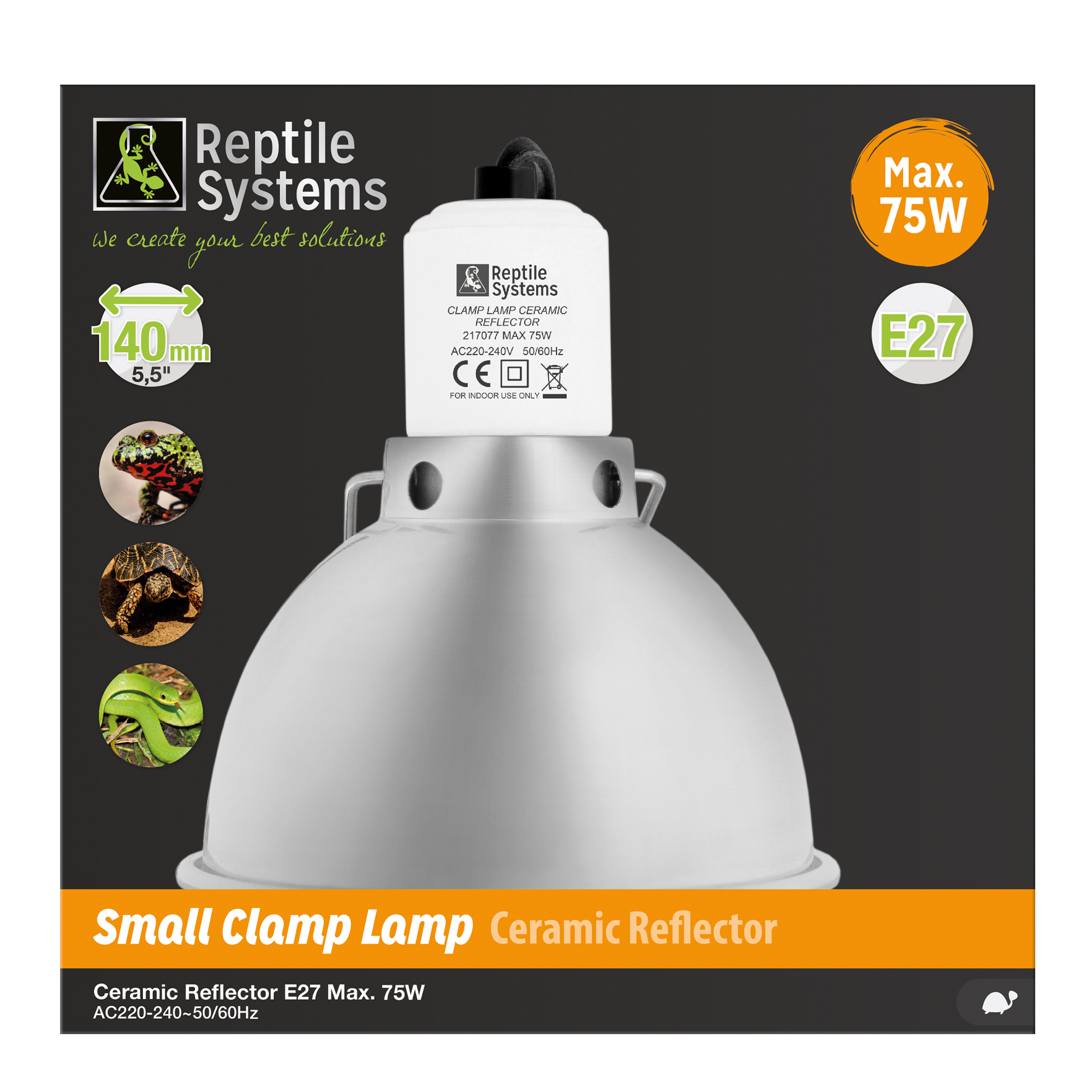 Ceramic Reflector Clamp Lamp Silver