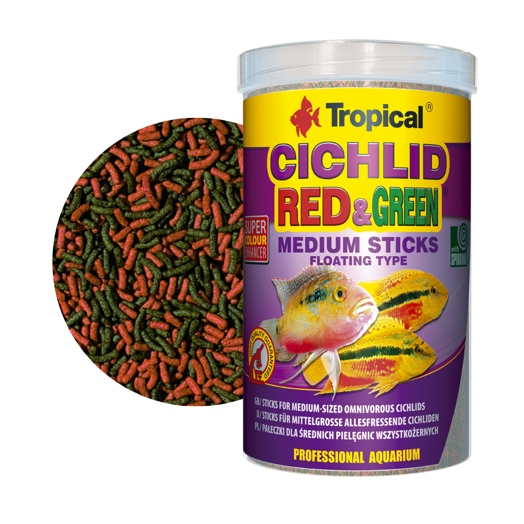 Cichlid Red & Green Medium Sticks